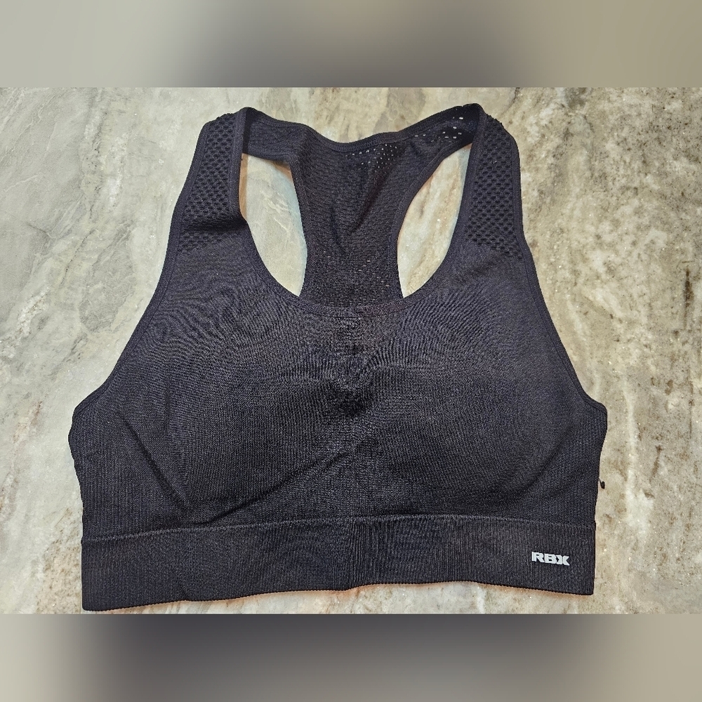 RBX Seamless Black Racerback Sports Bra Women’s Medium